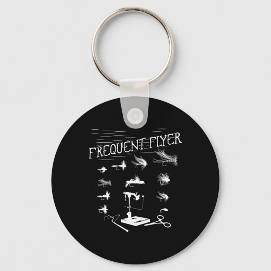 Flyvissen Knopen Grappige Visser Kerstman Vader Sleutelhanger (Voorkant)