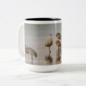Flyway Reflections: Sandhill Cranes Tweekleurige Koffiemok (Voorkant links)