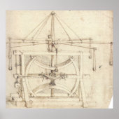 Flywheels Mechanische Tekening Leonardo da Vinci Poster (Voorkant)