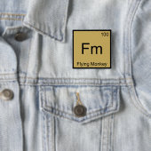 Fm - Flying Monkey Chemistry Element Symbol T-shir Vierkante Button 5,1 Cm (In situ)
