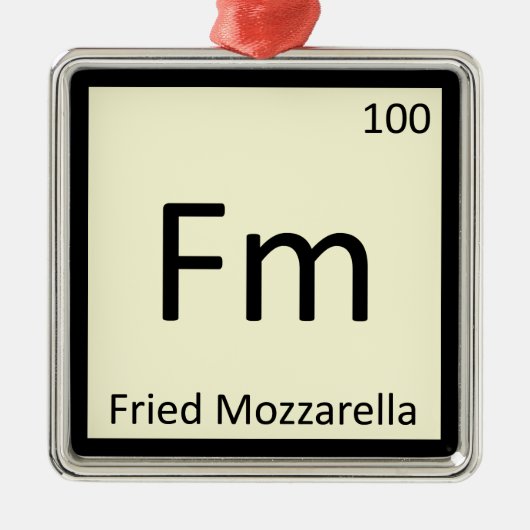 Fm - Fried Mozzarella Appetizer Chemistry Symbol Metalen Ornament (Voorkant)
