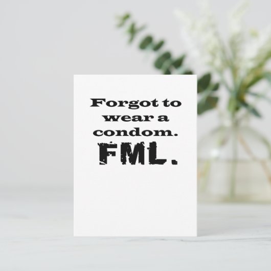 FML Condom Briefkaart (Staand voorkant)