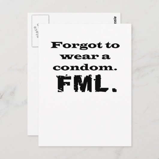 FML Condom Briefkaart (Voorkant / Achterkant)