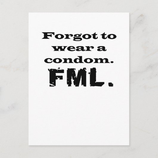 FML Condom Briefkaart (Voorkant)