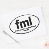 FML Frederick Maryland Lokale Decal Ovale Sticker (Envelop)
