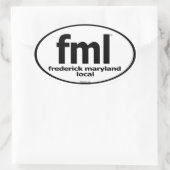 FML Frederick Maryland Lokale Decal Ovale Sticker (Tas)