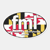 FML Maryland Flag Decal Ovale Sticker (Voorkant)