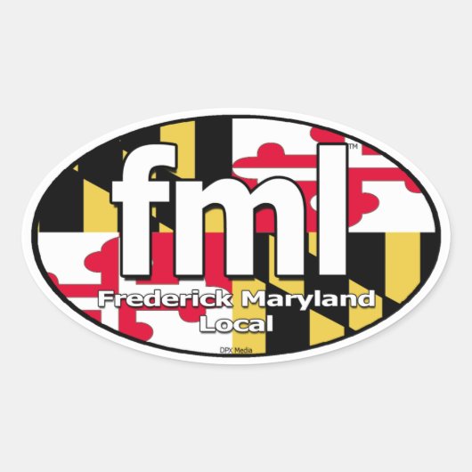 FML Maryland Flag Decal Ovale Sticker (Voorkant)
