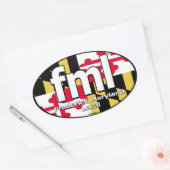 FML Maryland Flag Decal Ovale Sticker (Envelop)