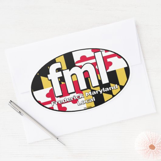 FML Maryland Flag Decal Ovale Sticker (Envelop)
