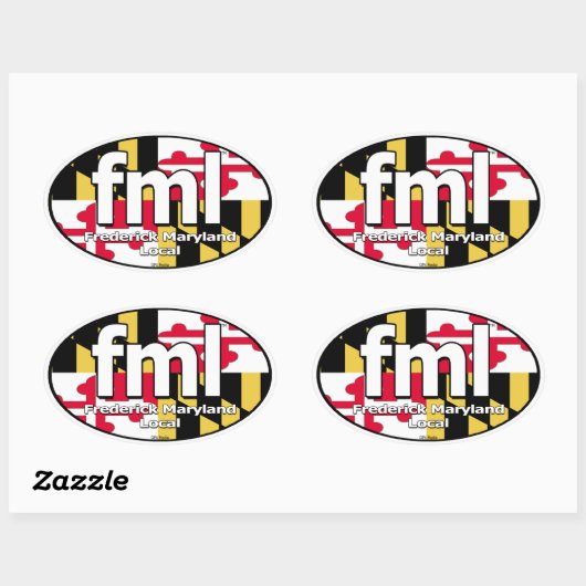 FML Maryland Flag Decal Ovale Sticker (Vel)