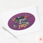 FMX - Freestyle Aerial Motocross Stunt III Ovale Sticker (Envelop)