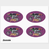FMX - Freestyle Aerial Motocross Stunt III Ovale Sticker (Vel)