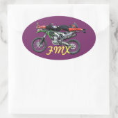 FMX - Freestyle Aerial Motocross Stunt III Ovale Sticker (Tas)