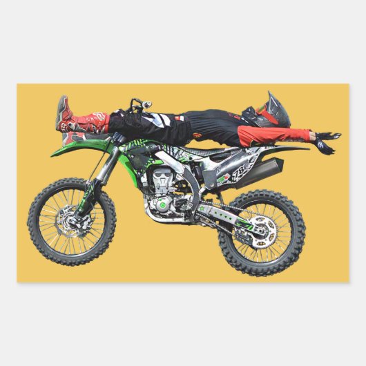 FMX - Freestyle Aerial Motocross Stunt III Rechthoekige Sticker (Voorkant)