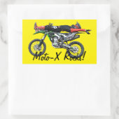 FMX - Freestyle Aerial Motocross Stunt III Rechthoekige Sticker (Tas)