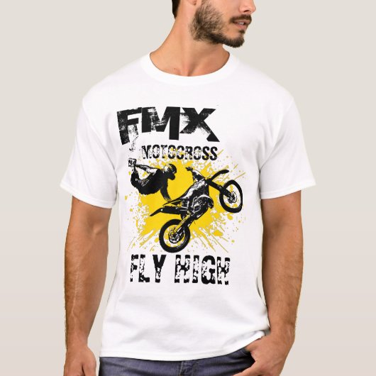 FMX Motocross vliegen hoog T-shirt (Voorkant)