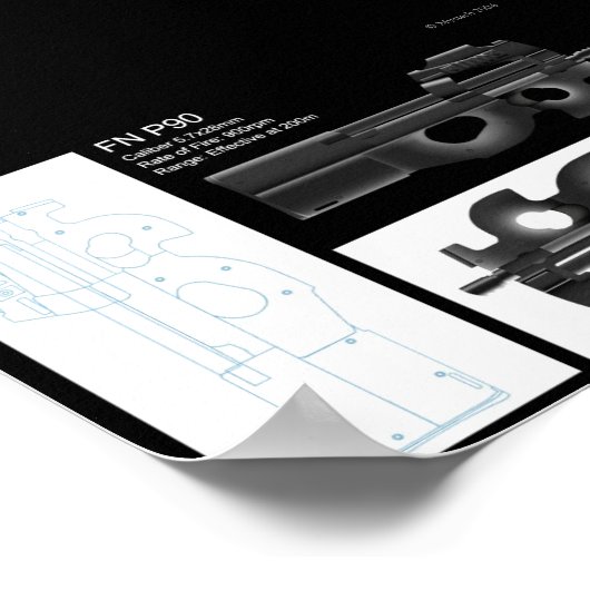 FN P90 — Stat blad Poster (Hoek)