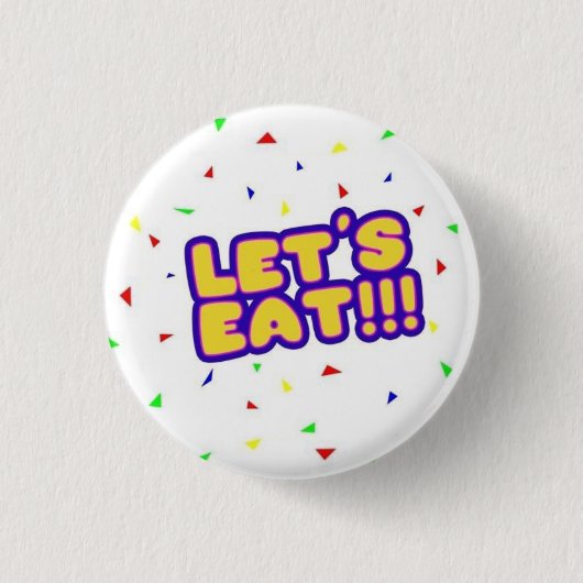 FNaF Chica Button - "LATEN WE ETEN!!" ventilatorpe (Voorkant)