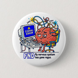 FND Signaal Fout Grappige Hersenen Neuro Humor Ont Ronde Button 5,7 Cm