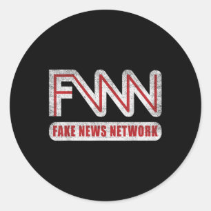 FNN Logo Fake News Network Grappige politieke grap Ronde Sticker