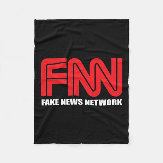 FNN Logo Fake News Network Grappige Trump Fleece Deken (Voorkant)