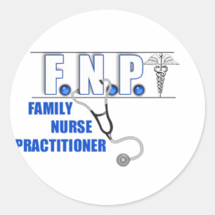 FNP LOGO STETHOSCOOP FAMILIE VERPLEEGKUNDIGE RONDE STICKER