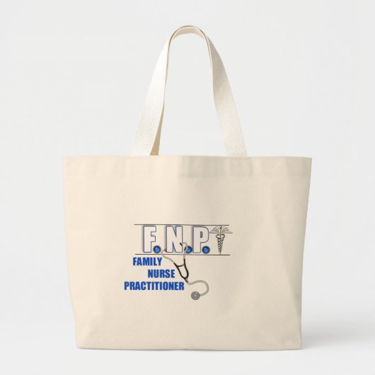 FNP LOGO STETHOSCOPE FAMILIE NURSE PRACTITIONER GROTE TOTE BAG (Voorkant)