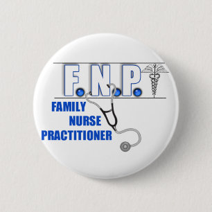 FNP LOGO STETHOSCOPE FAMILIE NURSE PRACTITIONER RONDE BUTTON 5,7 CM