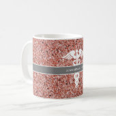 FNP Nurse Practitioner Roze Rose Gold Glitter Name Koffiemok (Voorkant links)