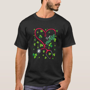 FNP Zuster St. Patricks Day Love Stethoscoop RN Nu T-shirt