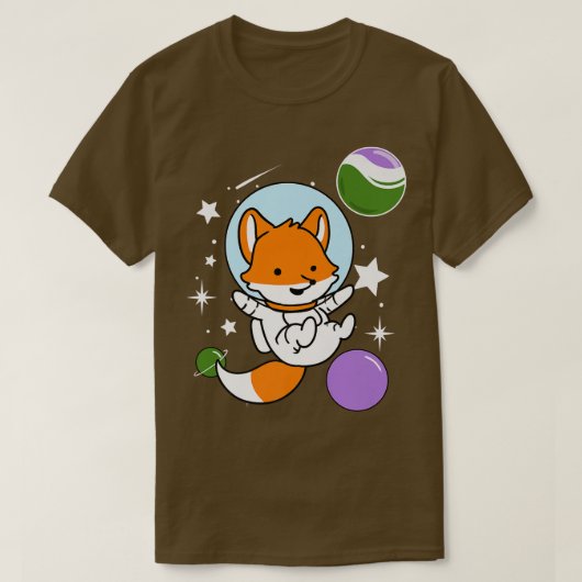 Fo Astronaut Genderqueer Pride T-shirt (Design voorkant)