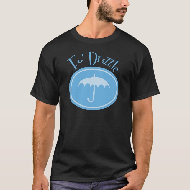 Fo' Drizzle Retro Umbrella - blauw T-shirt (Voorkant)