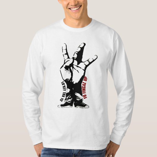 Fo Fingaz omhoog! T-shirt (Voorkant)