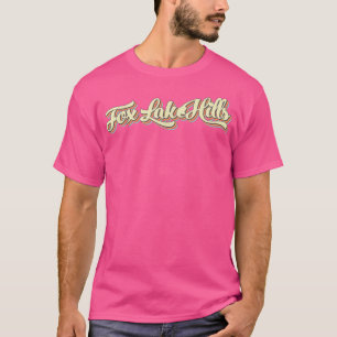 Fo Lake Hills T Retro Art Honkbal Lettertype Vinta T-shirt