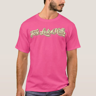 Fo Lake Hills T Retro Art Honkbal Lettertype Vinta T-shirt