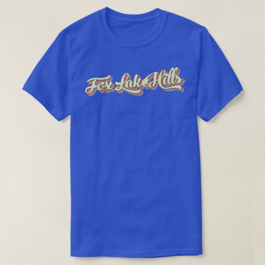 Fo Lake Hills Tshirt Retro Art Baseball Font Vinta (Design voorkant)