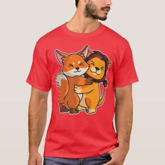 Fo & Lion Hug Kawaii spoeddieren voor vrouwen Cudd T-shirt