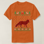 Fo Red Plaid Ugly Christmas Sweater Matching Pajam T-shirt (Design voorkant)