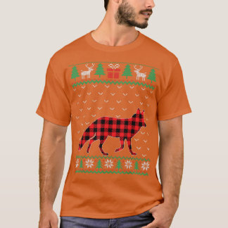 Fo Red Plaid Ugly Christmas Sweater Matching Pajam T-shirt