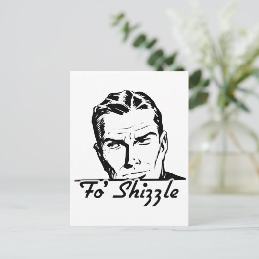 Fo' Shizzle Retro Man Briefkaart (Staand voorkant)
