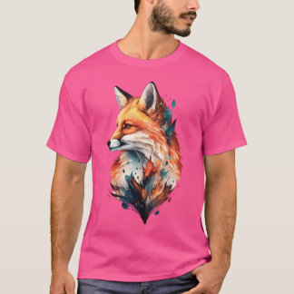 Fo Watercolor Mysterieus Bos Dier Wild Dier fam T-shirt