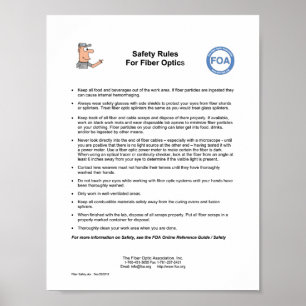 FOA-veiligheidsregels voor glasvezeloptische appar Poster