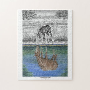 Foaalwaterreflectie van paarden legpuzzel