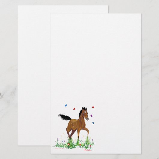 Foal en Butterflies Briefpapier (Voorkant / Achterkant)