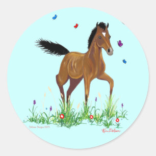 Foal en Butterflies Stickers