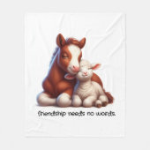 Foal & Lamb Beste vrienden delen een ontroerend mo Fleece Deken (Voorkant)