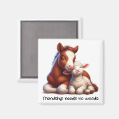 Foal & Lamb Beste vrienden delen een ontroerend mo Magneet (Voorkant / Achterkant)