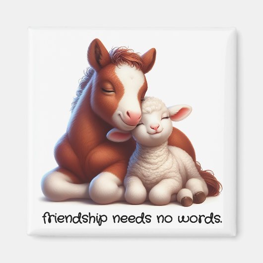 Foal & Lamb Beste vrienden delen een ontroerend mo Magneet (Voorkant)