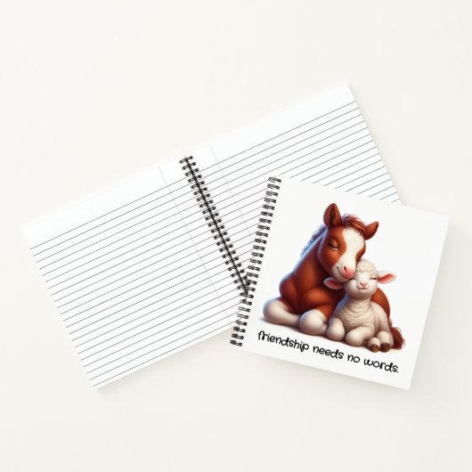 Foal & Lamb Beste vrienden delen een ontroerend mo Notitieboek (Binnen)